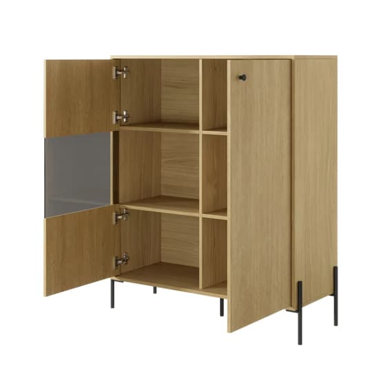 Salta Wooden Display Cabinet With 2 Doors In Salta Oak With LED_3