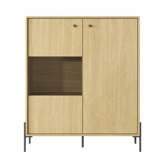 Salta Wooden Display Cabinet With 2 Doors In Salta Oak With LED_4