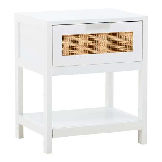 Salta Wooden Side Table With 1 Drawer In White_2