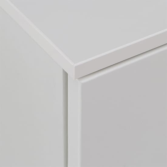Salter High Gloss Bedside Cabinet 2 Drawers In White_5