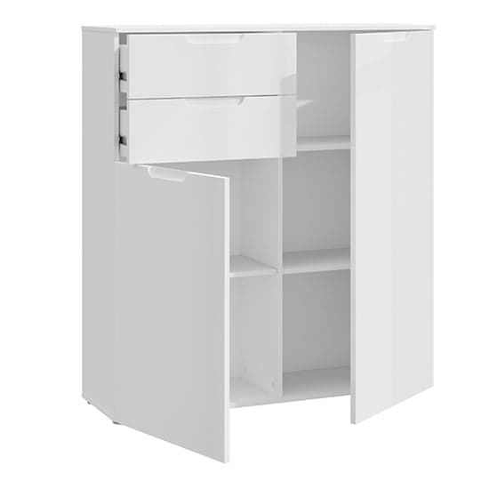 Salter High Gloss Sideboard 2 Doors 2 Drawers In White_4