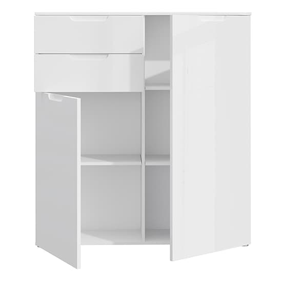 Salter High Gloss Sideboard 2 Doors 2 Drawers In White_5