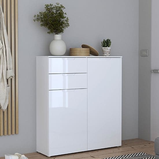 Salter High Gloss Sideboard 2 Doors 2 Drawers In White_1