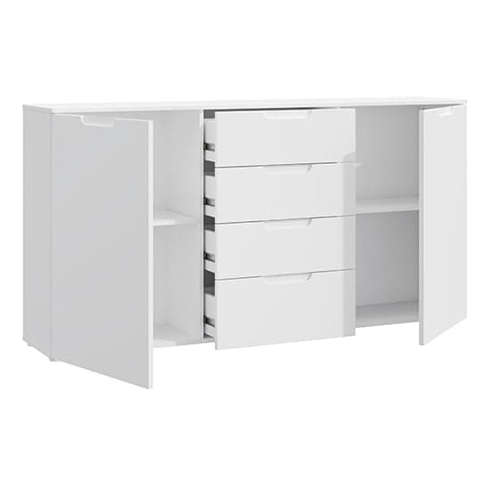 Salter High Gloss Sideboard 2 Doors 4 Drawers In White_4