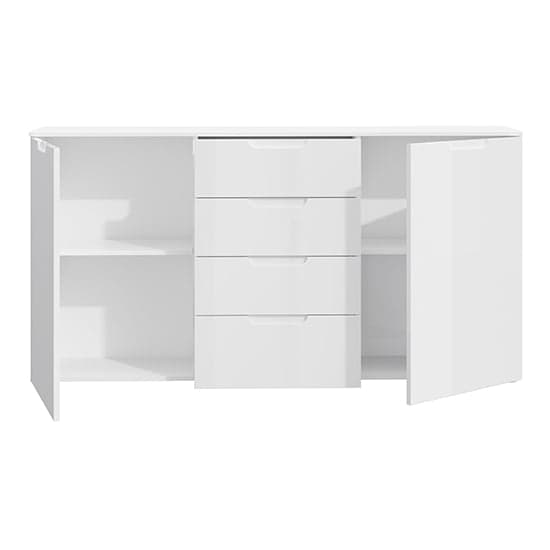 Salter High Gloss Sideboard 2 Doors 4 Drawers In White_5