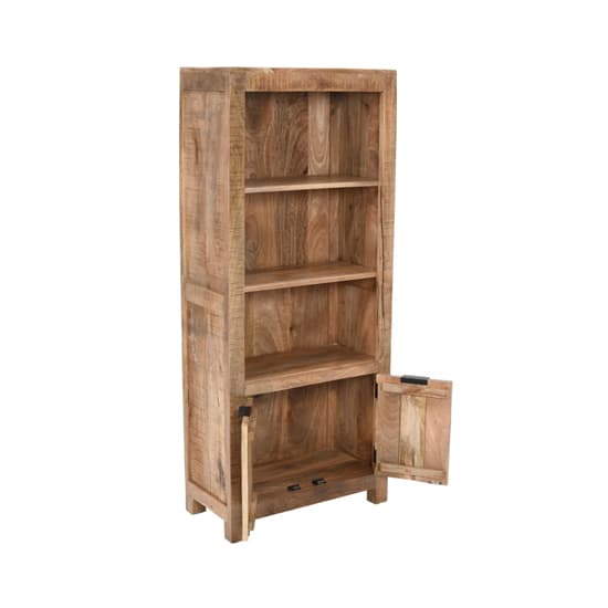 Salter Solid Mangowood Bookcase With 2 Doors In Rough Swan_3