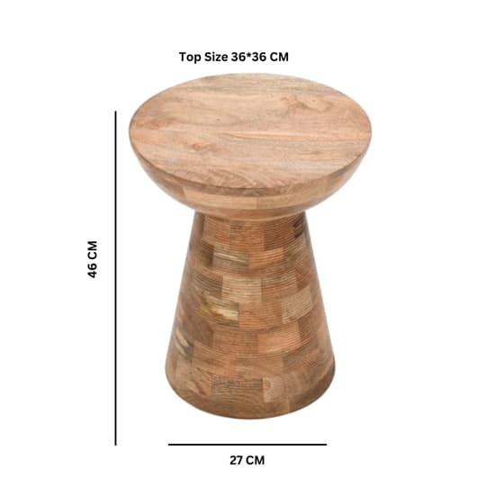 Salter Solid Mangowood Side Table Mushroom Style In Rough Swan_4