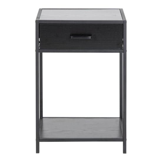 Salvo Wooden Bedside Table With 1 Drawer In Ash Black_2