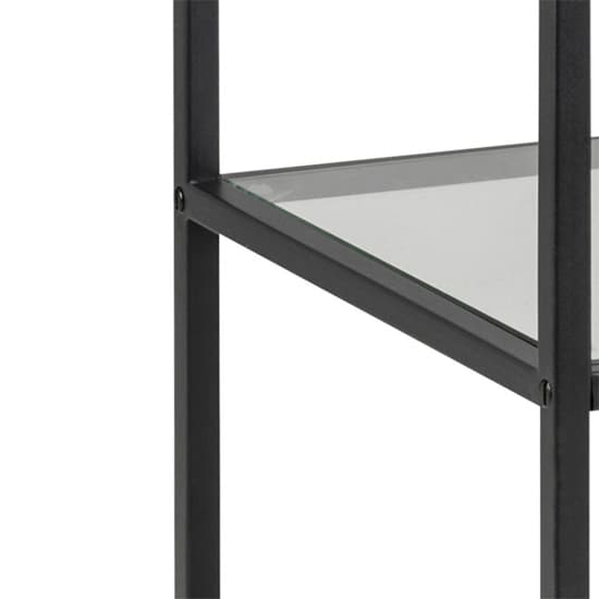 Salvo Bookcase 2 Clear Glass Shelves With Black Metal Frame_3