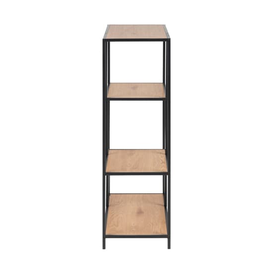 Salvo Bookcase 3 Wooden Shelves With Black Metal Frame_3