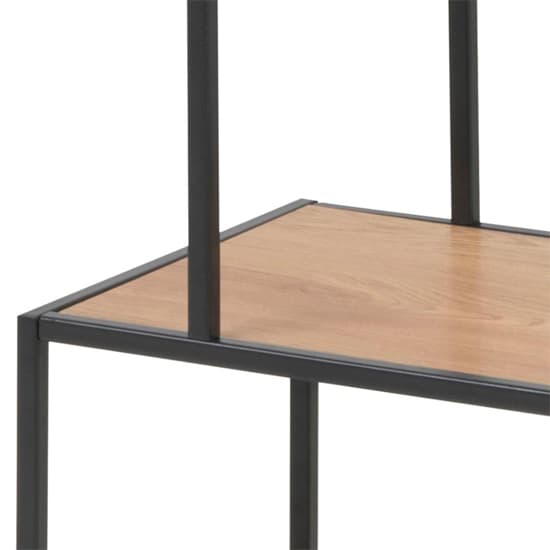Salvo Bookcase 3 Wooden Shelves With Black Metal Frame_4