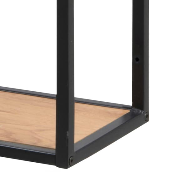 Salvo Bookcase 3 Wooden Shelves Tall With Black Metal Frame_4