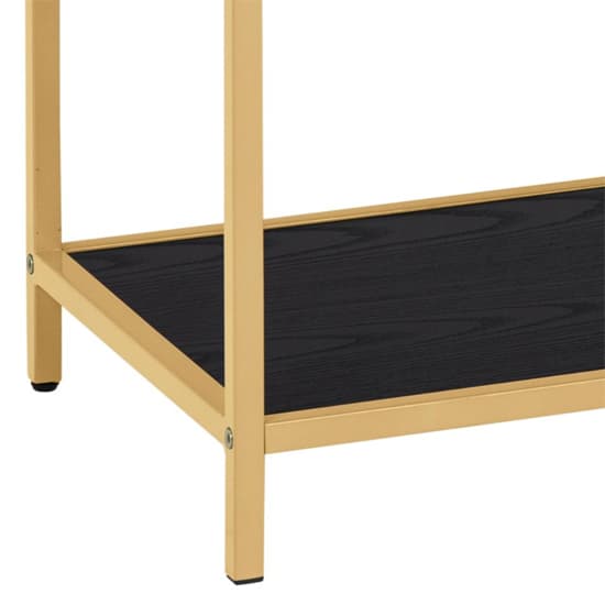 Salvo Wooden Bookcase 4 Shelves In Ash Black With Gold Frame_5