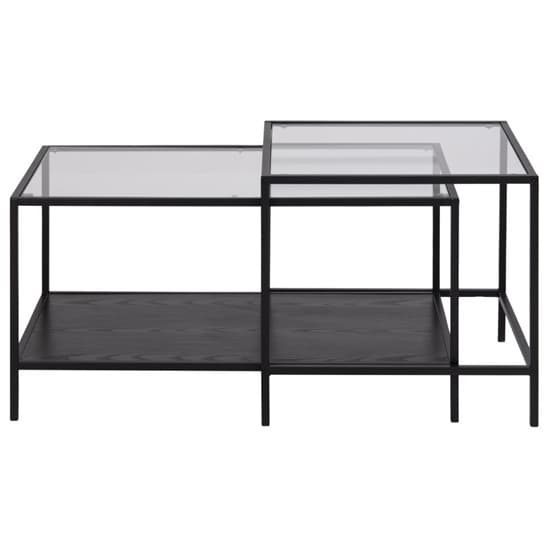Salvo Clear Glass Set Of 2 Coffee Tables With Black Frame_3