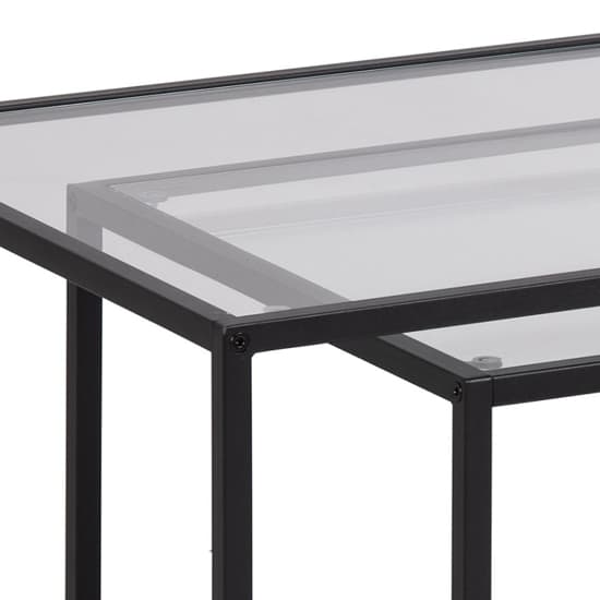 Salvo Clear Glass Set Of 2 Coffee Tables With Black Frame_5