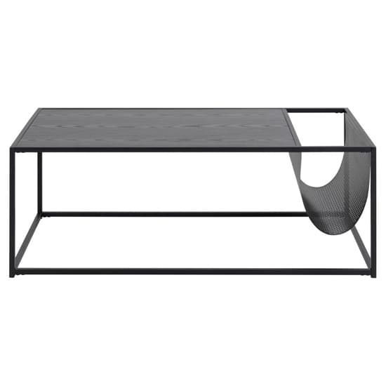 Salvo Wooden Coffee Table With Magazine Rack In Ash Black Furniture