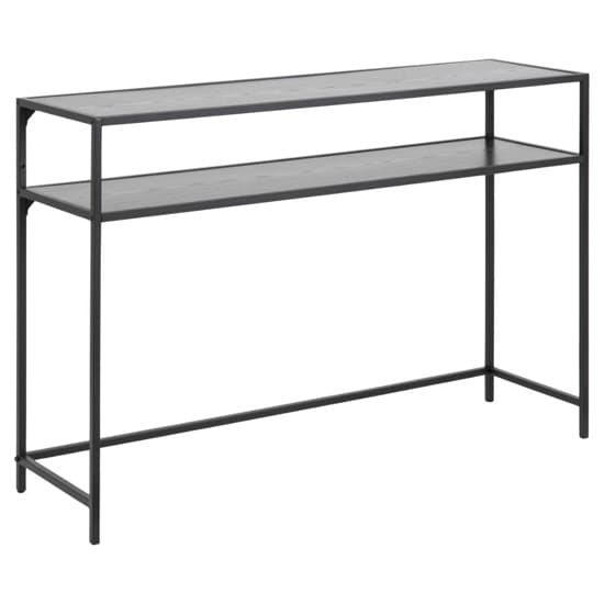 Salvo Wooden Console Table In Ash Black With Undershelf_3
