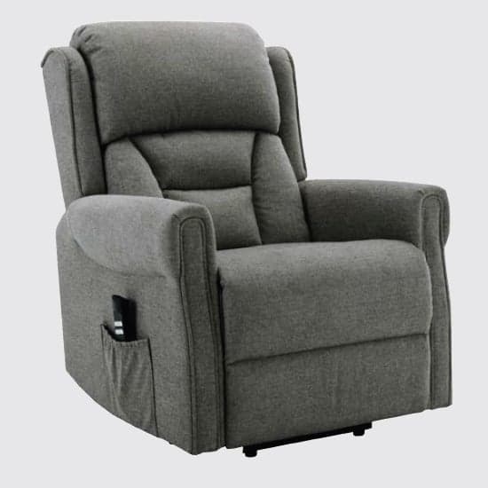 Salvo Electric Fabric Lift And Tilt Recliner Armchair In Grey_1