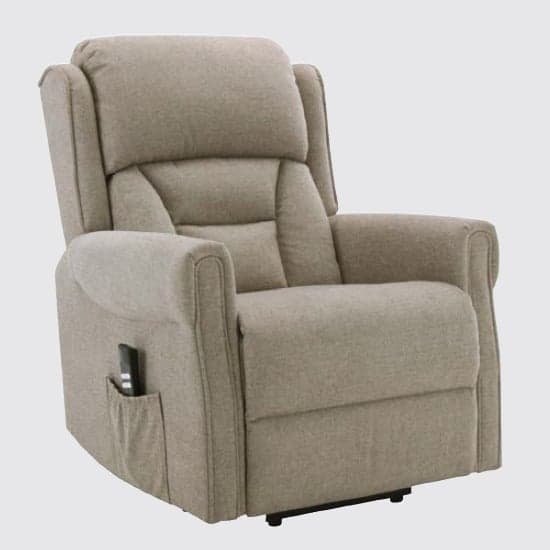 Salvo Electric Fabric Lift And Tilt Recliner Armchair In Taupe_1