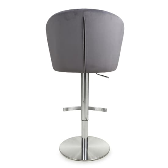 Salvo Grey Brushed Velvet Bar Stools In Pair | Furniture in Fashion