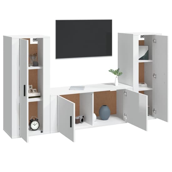 Salvo High Gloss Entertainment Unit Wall Hung In White_3