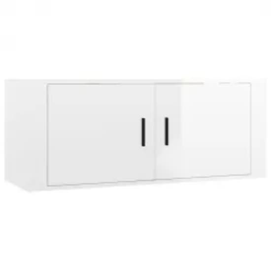 Salvo High Gloss Entertainment Unit Wall Hung In White_4