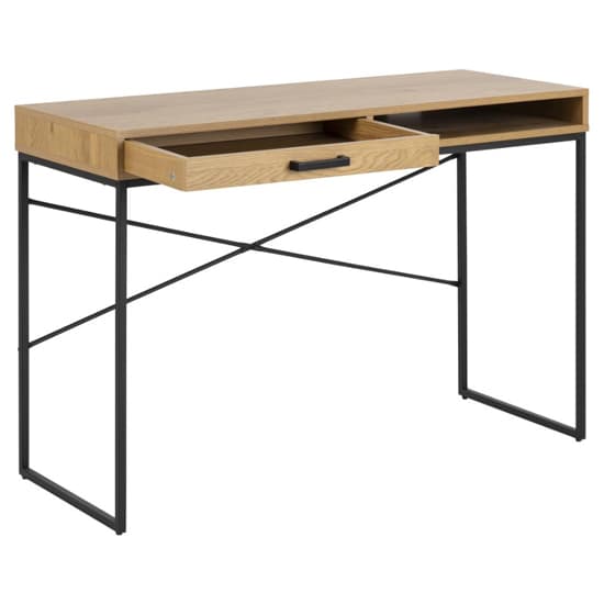Salvo Wooden Laptop Desk 1 Drawer In Matt Wild Oak_3