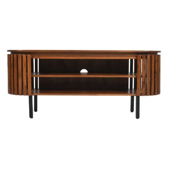 Salvo Mango Wood TV Stand With 2 Shelves In Walnut_2