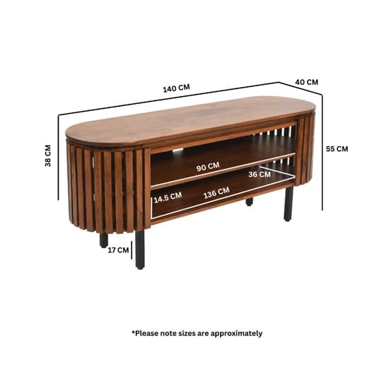 Salvo Mango Wood TV Stand With 2 Shelves In Walnut_4