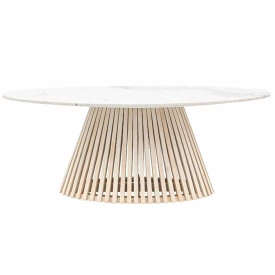 Salvo Marble Top Dining Table Oval With Mango Wood Base_5