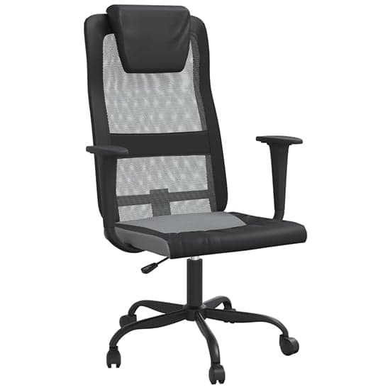 Salvo Mesh Fabric Home And Office Chair In Grey And Black_2