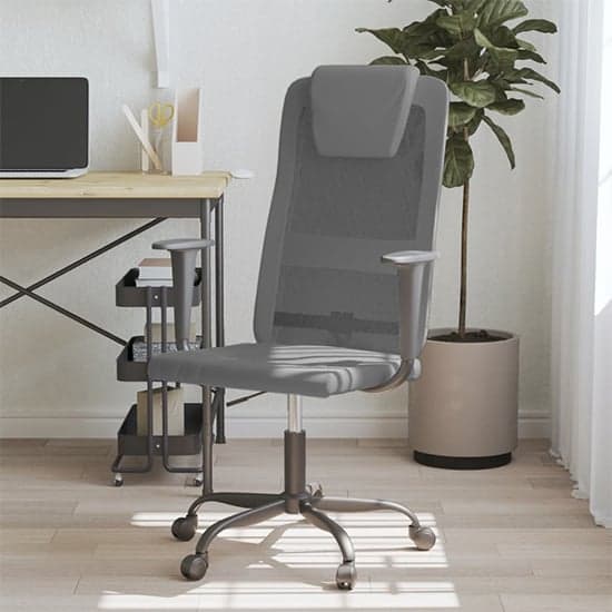 Salvo Mesh Fabric Home And Office Chair In Grey_1