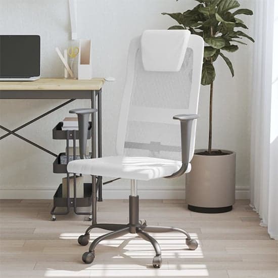 Salvo Mesh Fabric Home And Office Chair In White_1