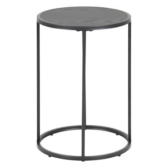 Salvo Wooden Side Table Round In Ash Black_2