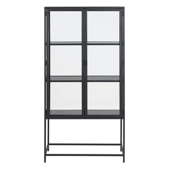 Salvo Steel Display Cabinet With 2 Doors In Matt Black_2