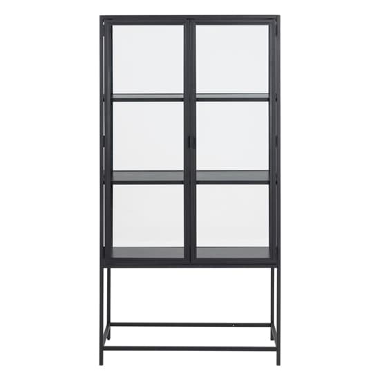 Salvo Steel Display With 2 Doors In Matt Black Furniture in