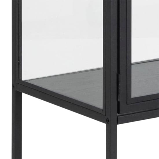 Salvo Steel Display Cabinet With 2 Doors In Matt Black_4