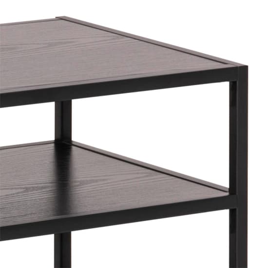 Salvo Wooden TV Stand With 3 Shelves In Ash Black_6