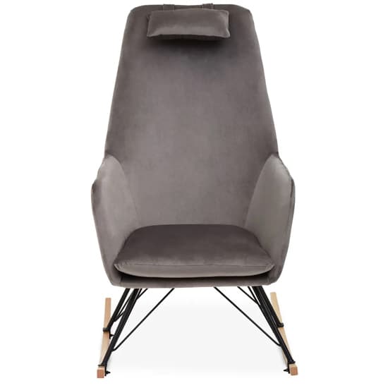 Salvo Velvet Rocking Chair In Grey_1