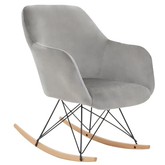 Salvo Velvet Rocking Chair Small In Grey_1