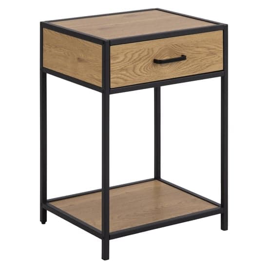 Salvo Wooden Bedside Table With 1 Drawer In Matt Wild Oak_2