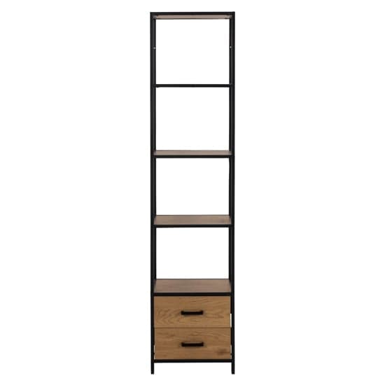 Salvo Wooden Bookcase With 2 Drawers 3 Shelves In Matt Wild Oak_2