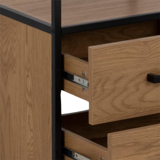 Salvo Wooden Bookcase With 2 Drawers 3 Shelves In Matt Wild Oak_4