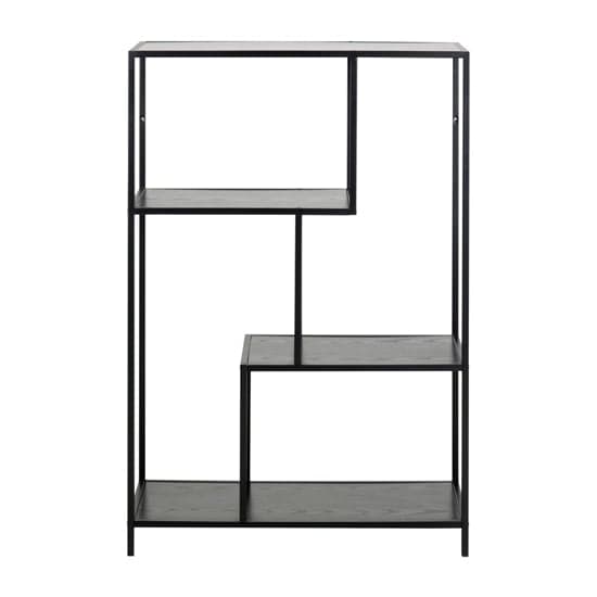 Salvo Wooden Bookcase With 3 Shelves In Ash Black_2