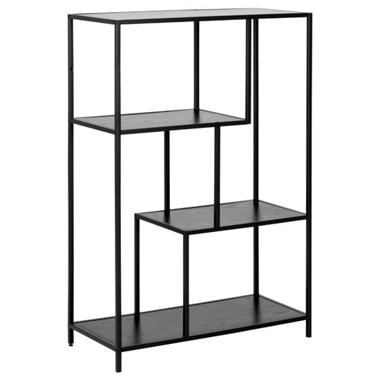 Salvo Wooden Bookcase With 3 Shelves In Ash Black_1