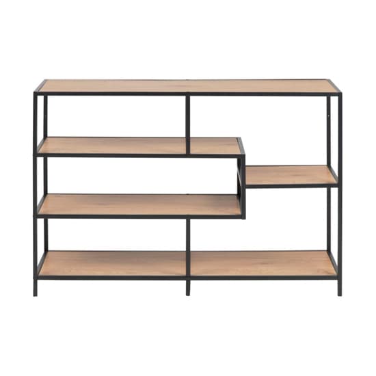 Salvo Wooden Bookcase With 4 Shelves In Matt Wild Oak_2