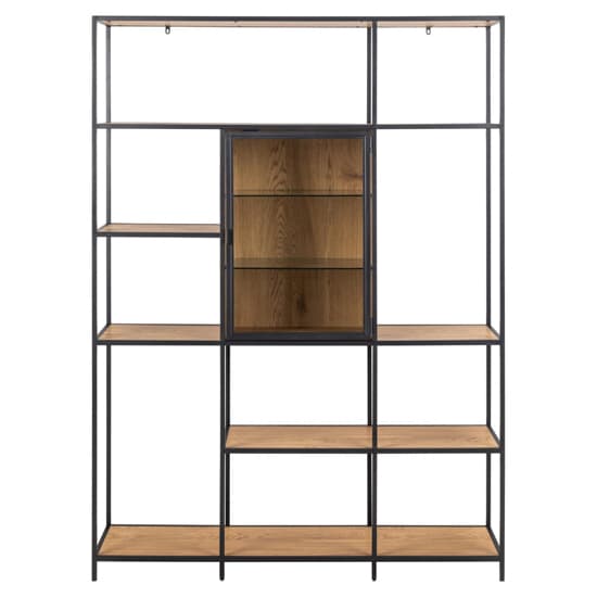 Salvo Wooden Bookcase With 8 Shelves In Matt Wild Oak_2
