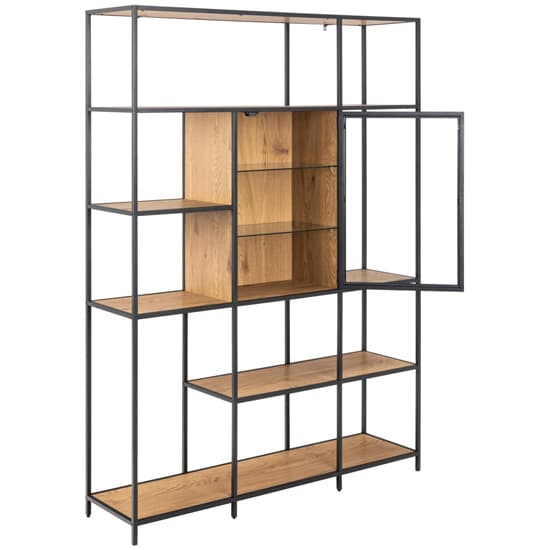 Salvo Wooden Bookcase With 8 Shelves In Matt Wild Oak_3