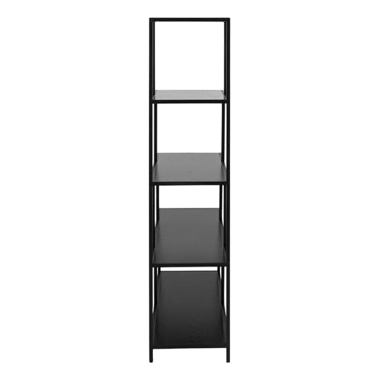 Salvo Wooden Bookcase Step Shape 4 Shelves In Ash Black_3