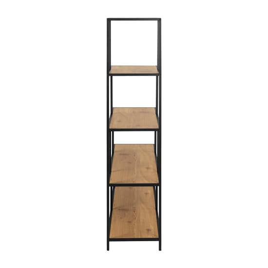 Salvo Wooden Bookcase Step Shape 4 Shelves In Matt Wild Oak_3